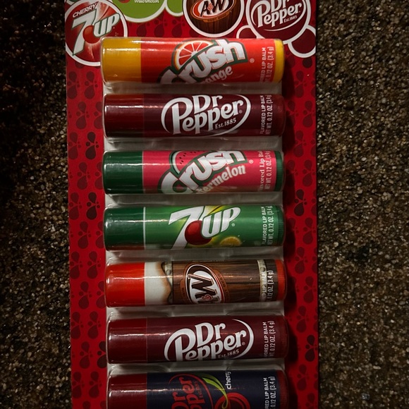 Makeup New Soda Lip Balm Setdr Pepper Crush 7up Poshmark